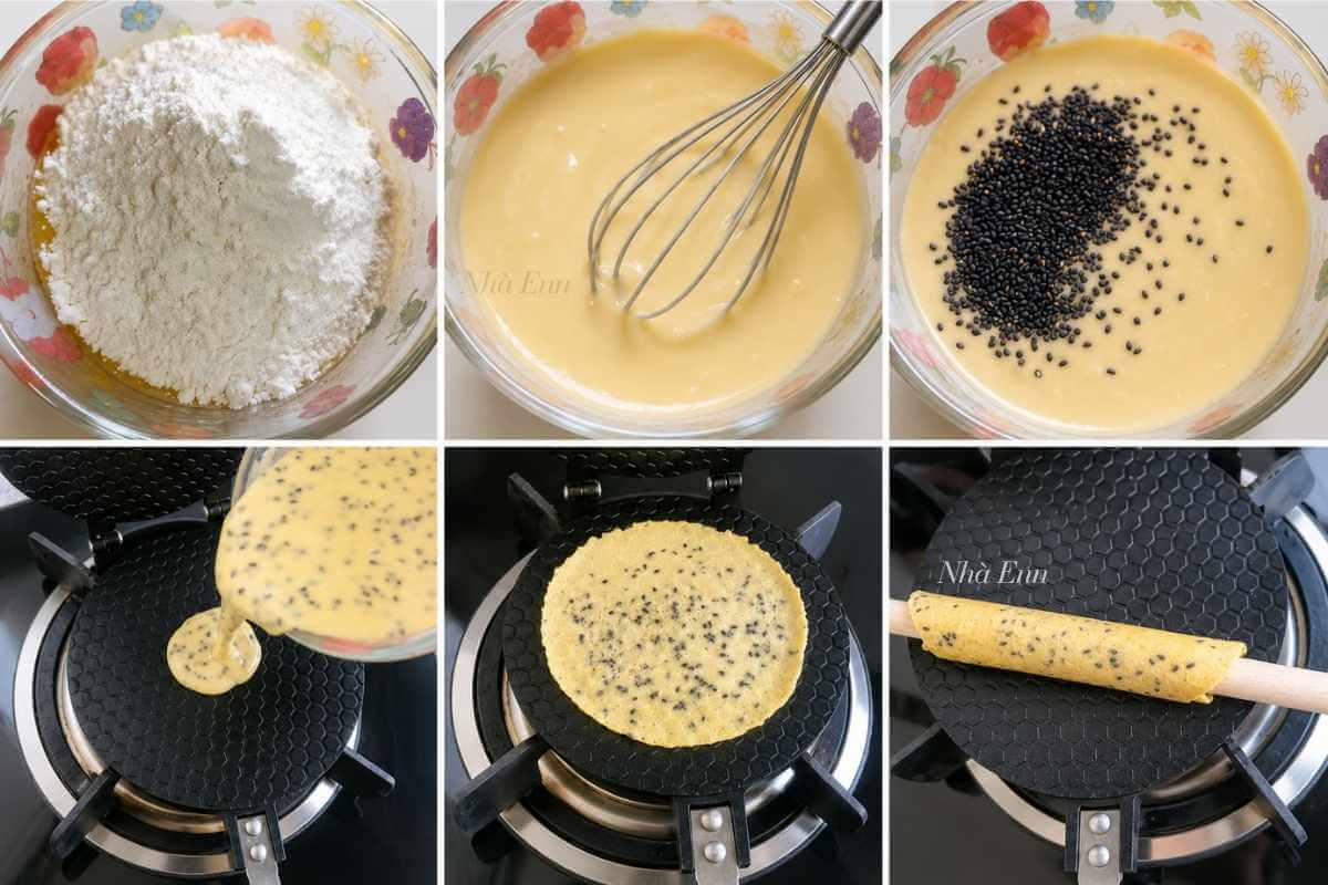 cách làm bánh ốc quế